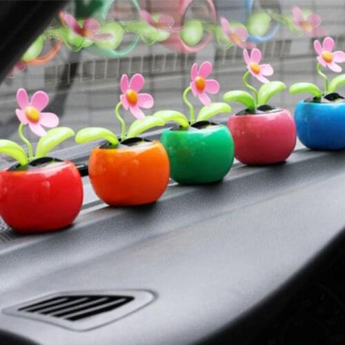 Solar Power Desk Toy Solar Powered Dancing Flower Flip Flop Leaves Car Display Dashboard Toy Gift car accessories interior 2020