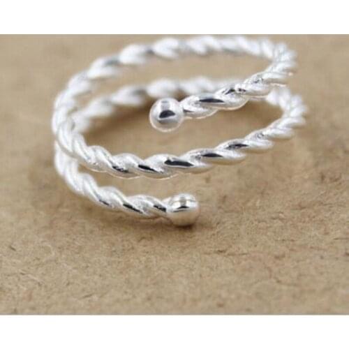 New Fashion Anti-allergic 925 Sterling Silver Jewelry Not Allergic Beautiful Fresh And Simple Twisted Personality Rings SR84