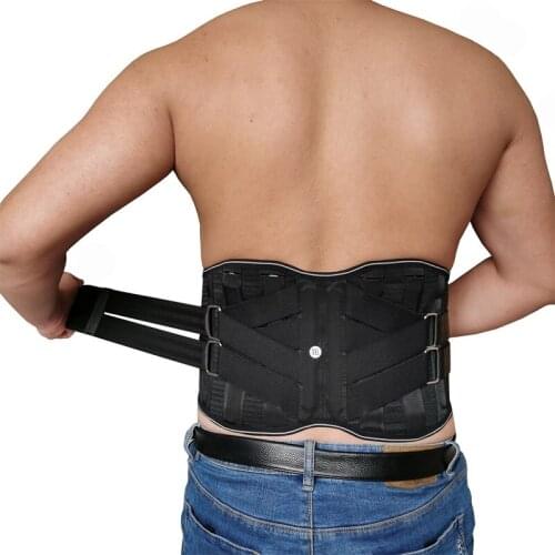 Orthopedic Lumbar Waist Back Support Belt With 4 PCS Steel Plates Lumbar Brace Belt Magnetic Breathable Posture Corrector