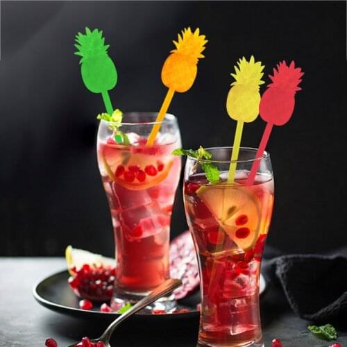 12pcs Pineapple Cocktail Swizzle Sticks Stirrer Coffee/Wine/Drink Muddler Puddler Party Kitchen Night-club Accessories Decor