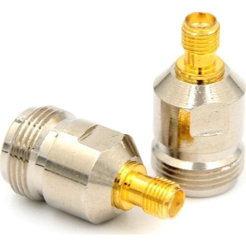 1pcs Brass N Female Jack to SMA Female Plug Straight RF Connector Adapter RF Coaxial Cable Adapter Jack SMA to N F/F Connector