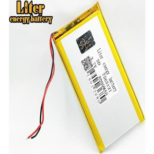 3.7V 8000mAh polymer lithium battery with protective panel charging battery power 7566121 For Tablet PDA MID GPS Electric Toys