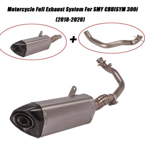 Full Exhaust System For SMY CRUISYM 300i 2018 2019 2020 Motorcycle Front Middle Pipe Tail Exhaust Muffler Pipe DB Killer Replace