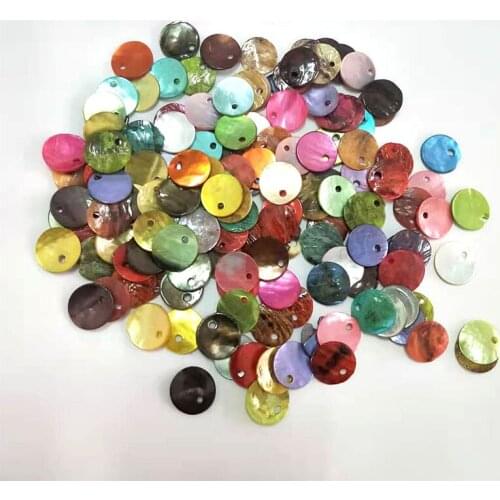 500pcs Colorful Shells Buttons 10MM Colorful Spray Paint Natural Shell Beads Material, Jewelry and Apparel Making Craft Kits