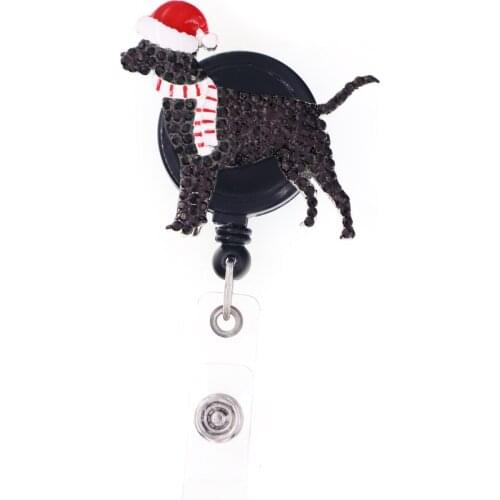 Christmas Series Animal Badge Reel Christmas Dog Retractable Reel ID Badge Holder
