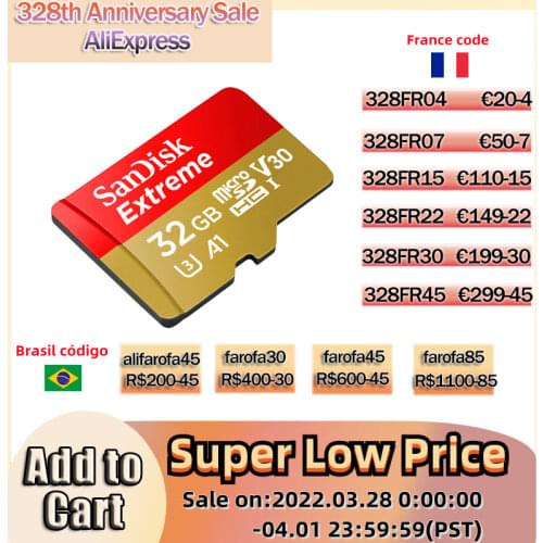 Sandisk extreme plus micro sd Card A2 U3 V30 64GB 128GB 256GB memory card 160MB / s Class10 TF flash Card carte micro sd