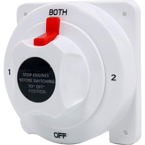 12-36V White Battery Selector Switch Distribution Marine Boat Battery Switch Caravan Yacht Isolator Selector Switch
