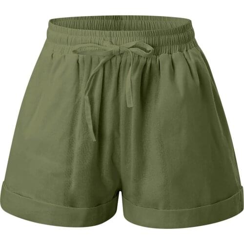 Women Shorts Summer Casual Solid Drawstring Shorts Straight-leg High Waist Loose Shorts For Girls Soft Cool Women Female Shorts