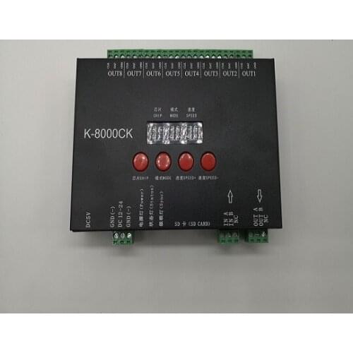 Led SPI K-8000CK controller support more channel SD card program LEDedit IC LPD6803,TM1809,WS2801,WS2811,TLS3001,UCS1903