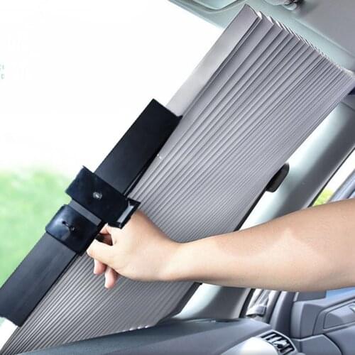 Dual Suction Cup Heat Insulation Retractable Car Sun Shade UV Protection Sun Visor Cover For Windshield Car Interior Protection