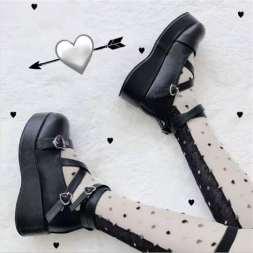 Women Shoes Loli Sweet Lolita Shoes Platform Round Head Thick Heel Cross Bandage Women Shoes Kawaii Cosplay Mary Jane Shoes 2021