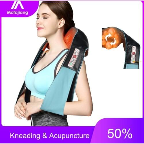 U Shape Neck Massager Acupuncture Kneading Back Shoulder Infrared Heated Health Care Shiatsu Back for Car Home Body Relax