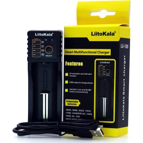 Liitokala Lii-100 1.2V 3.7V 3.2V 3.85V AA/AAA 18650 18350 26650 10440 14500 16340 25500 NiMH lithium battery smart charger