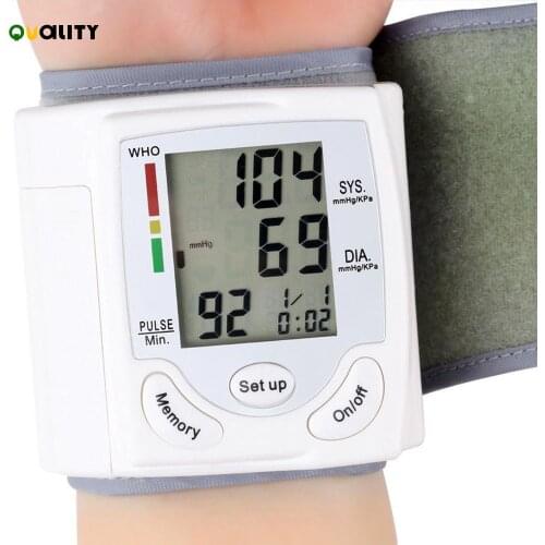 Tonometer Automatic Blood Pressure Monitor Sphygmomanometer LCD Digital Display Medical Household Use for Measuring Pulse Rate