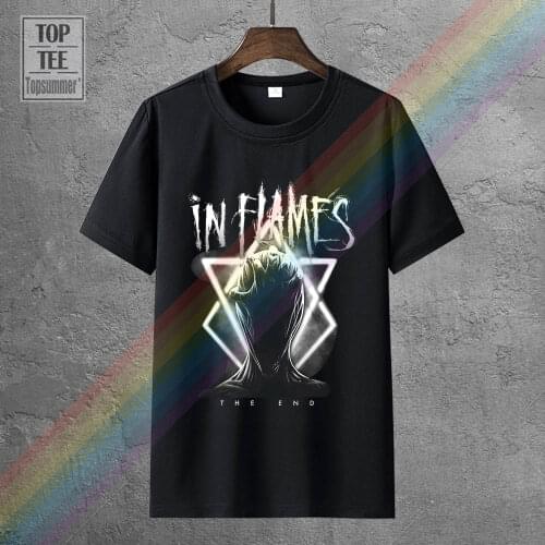 In Flames Think About The End T Shirt Black Loose Cotton T Shirts For Men Cool Tops T Shirts