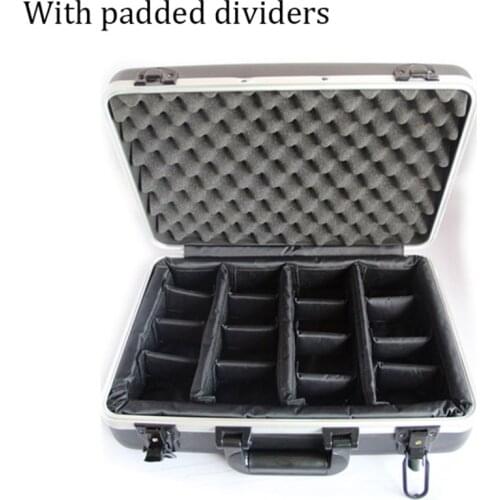 High quality hot sale Aluminum Tool case suitcase toolbox File box Impact resistant safety case camera case with cut foam lining