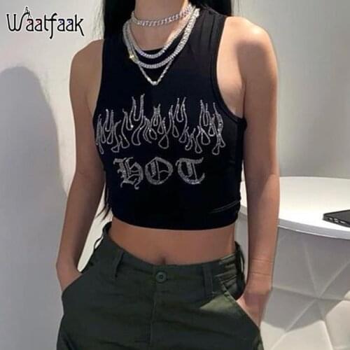 Waatfaak Women's Cropped Tank Tops