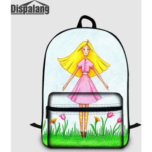 Dispalang Female Laptop Backpack For 14 Inch Notebook Yoga Cartoon Women School Bag Ballet Print Girl Customize Designer Bookbag