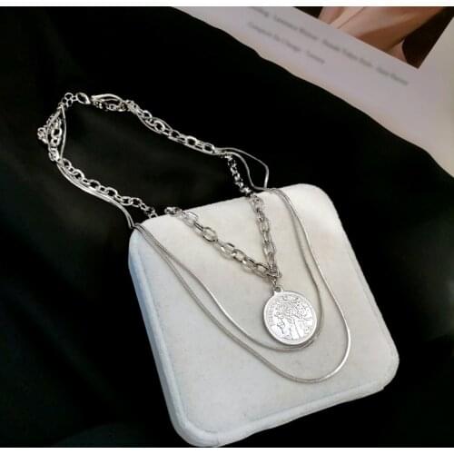 Vintage Chain Necklaces 2021 New Fashion Womens Pearl Pendant Necklace Simple Love Heart Multi-layer Necklace for Women 1507