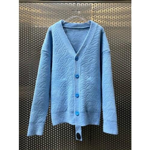 Winter Casual Fashion 11.18 V-neck Loose Wool Cardigan Sweater Or High Waist Knit Harem Pants Sweatpants Set Women