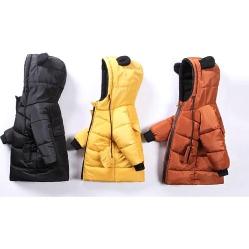 Russian Winter Jacket Kids Down Parka For Boy Cute Bear Hooded Coat Waterproof Girls Thickening Outerwear 2 4 5 6 7 8 Year Old