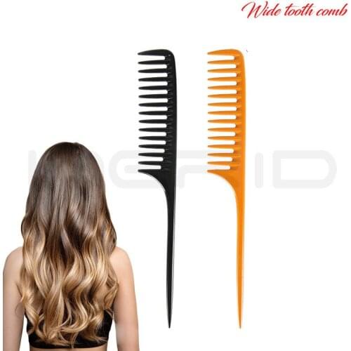 1PC anti-static plastic wide-tooth highlighting comb portable hair salon comb rat tail brush hair styling tool hair care comb