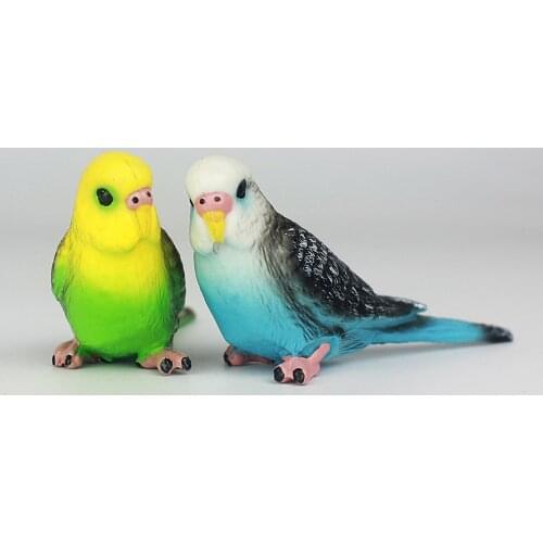1Pc Simulation Parrot Parakeet Miniature Landscape Animal Model Lawn Figurine Artificial Bird Photography Props DIY Decorations