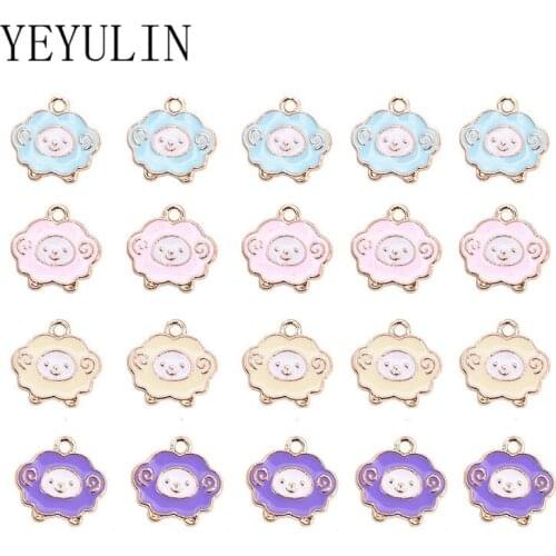 10pcs High Quality Colorful Enamel Sheep Charms Alloy Pendant For Women Girls DIY Bracelet Necklace Jewelry Accessories Craft