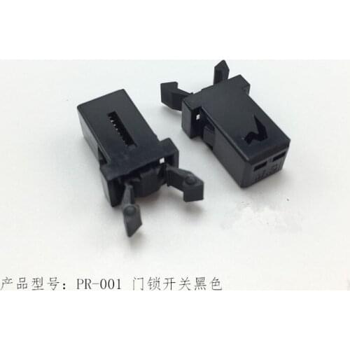 100pcs/PR-001 Push button switch Black Self Locking For MS/TV/DVD/Door Cover