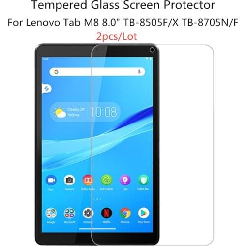 2pcs 0.3mm Screen Protector For Lenovo Tab M8 8.0 Tempered Glass Anti-scratch Tablet Protective Film For TB-8505F 8705F 8505X