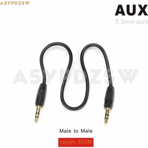 50 PCS Length 30 CM AUX cable Audio male to male Gold plated plug 3.5mm Jack