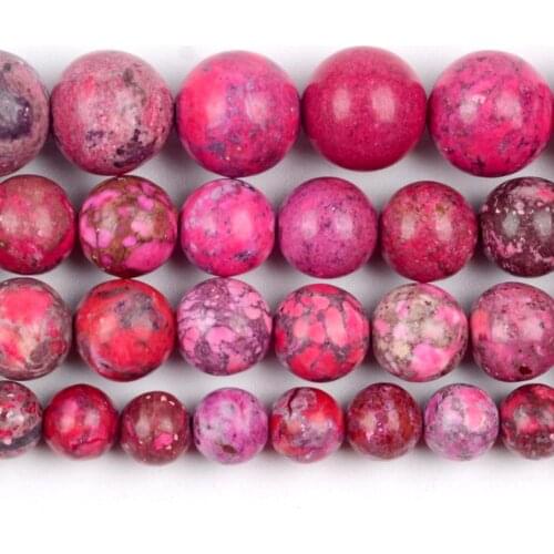 Wholesale Natural Stone Rose Red Lmperial Beads Round Loose Spacer Beads For Jewelry Making 6/8/10mm DIY Bracelet Necklace