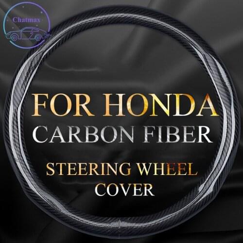 Carbon Fiber Steering Wheel Cover For Honda CRV URV XRV CIVIC FIT ACCORD ODYSSEY JZZE CITY Universal Anti-slip Good Feel