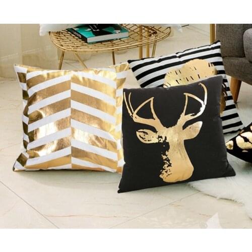 Pillow Case Ins Home Super Soft Velvet Pillow Cover Black White Gilded Pillow Cover Sofa Car Pillow Cover Cushion Home Decor