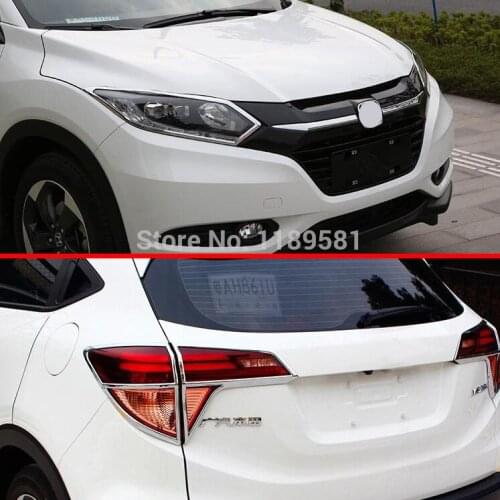 For Honda VEZEL 2014 2015 2016 ABS Chrome Head Light And Tail Light Lamp Cover Trim