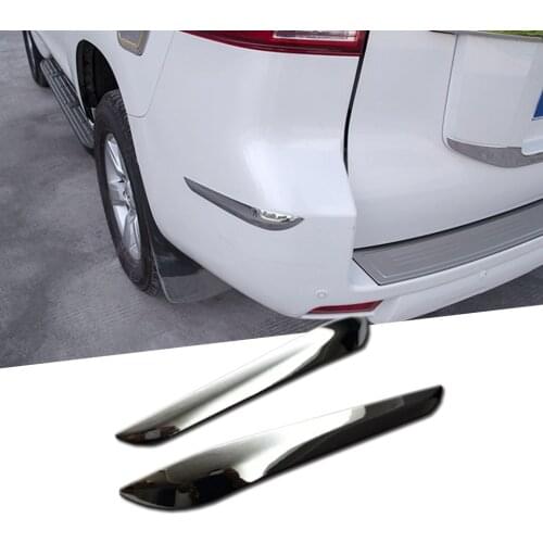 For Toyota Land Cruiser 150 Prado LC150 FJ150 2010-2019 2 Pcs ABS Chrome Rear Corner Trim Rear Bumper Guard Crash Trim