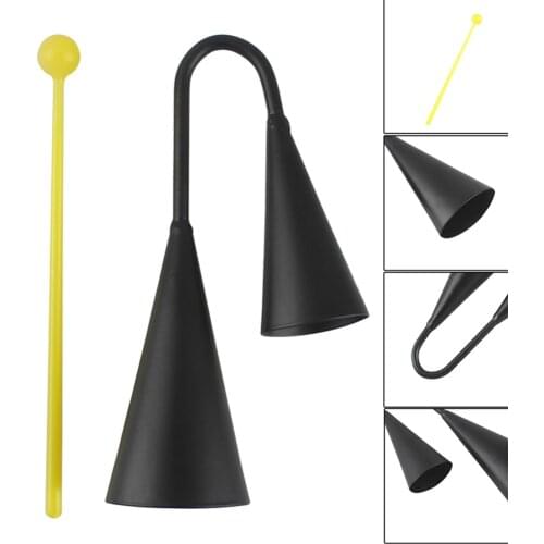 Two Tone Cowbell (with Strikers) Iron Metal Bell Cowbell Percussion Instrument with Striker Musical Toy 146 g