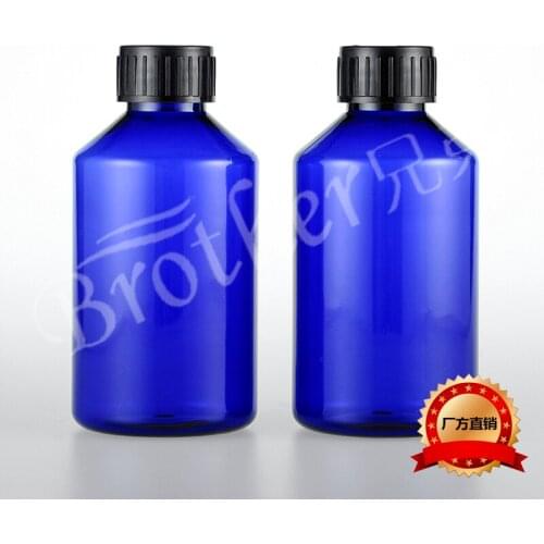 220ml Blue PET Emulsion Bottle Cosmetics Packaging Advanced Emulsion Bottles withTaps 10pcs/lot
