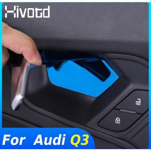 Hivotd For Audi Q3 2020 2019 Accessories Inner Door Bowl Handle Cover Decoration ABS Panel Stickers Interior Mouldings Styling