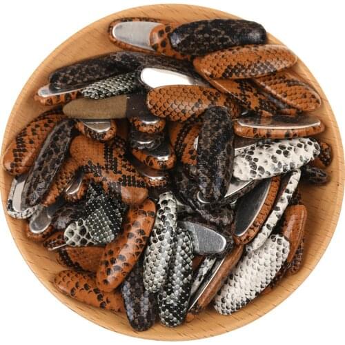 Cordial Design Clearance 35MM 100Pcs Long Oval Shape/Scale Printing/Sticker Buttons/Leather/DIY/Hand Made/Earring Findings