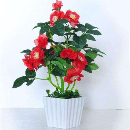 Artificial Plant Flower Plants Potted Indoor Silk Home Decor Wedding Room Table Desk Living Room Decor Plants Potted Home Decor
