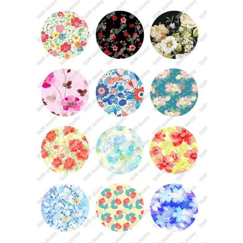24pcs/lot Glass Cabochon 10mm 12mm 14mm 16mm 18mm 20mm 25mm Floral Photo Gem DIY Jewelry Findings Jewelry Making Supplies T113