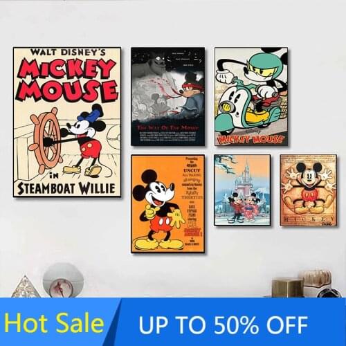 Disney Anime Canvas Painting Wall Art Mickey Mouse Donald Duck Posters and Prints Pictures Living Room Decoration Home Decor