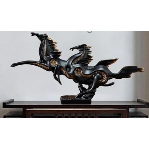 Resin Chinese creative horse crafts business office living room home horse to successful decoration