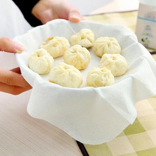 2Pcs Breathable Non-stick Cage Buns Dumplings Pure Cotton Steamer Cloth Non-Stick Food Baking Pads Kitchen Utensils Tools
