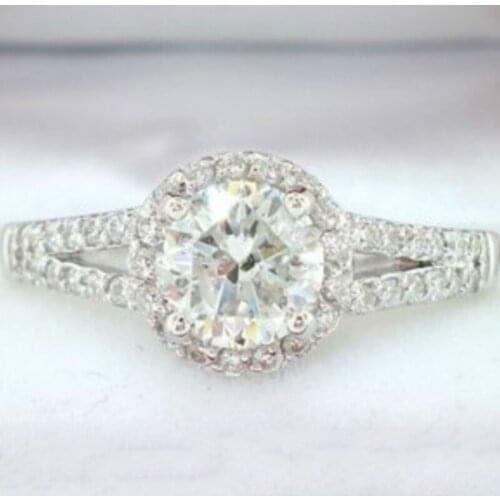 Fashion exquisite 925 Inlaid silver sea blue and White Diamond Engagement Wedding Bride love ring jewelry gift SIZE 6-11