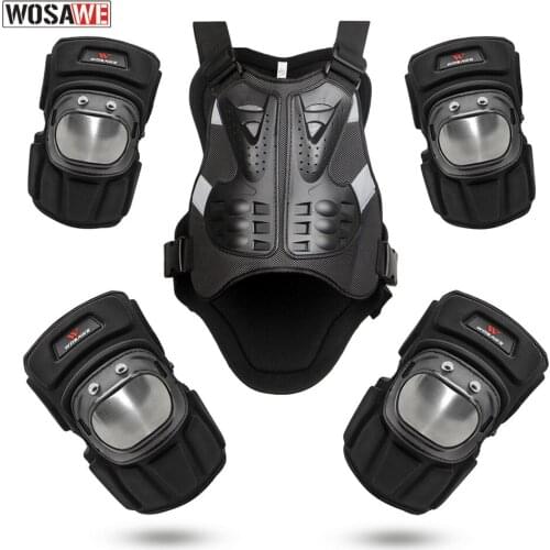 WOSAWE 5Pcs/Set Motocycles Armor Jackets Men Sleeveless Moto Windbreaker Back Support Protector Hockey Protection Vest Ski Suit