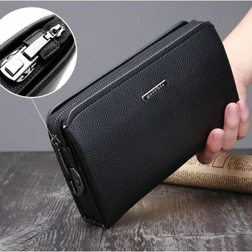 Men Top Quality Leather Wallet Coded Lock Purse Fashion Card Holder Male Clutch Zipper Bag Brand Wallets Men Multifunction