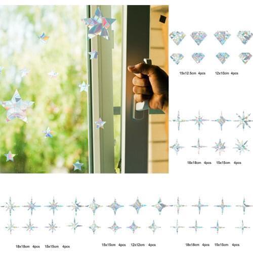 Sun Catcher Sticker Rainbow Effect Window Sticker Bird Cat Decoration DIY Glass Decal Home Bedroom Office Window Decoration