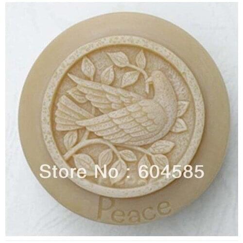 New Round PeaceBird Craft Mould Handmade Silicone Soap Making Molds